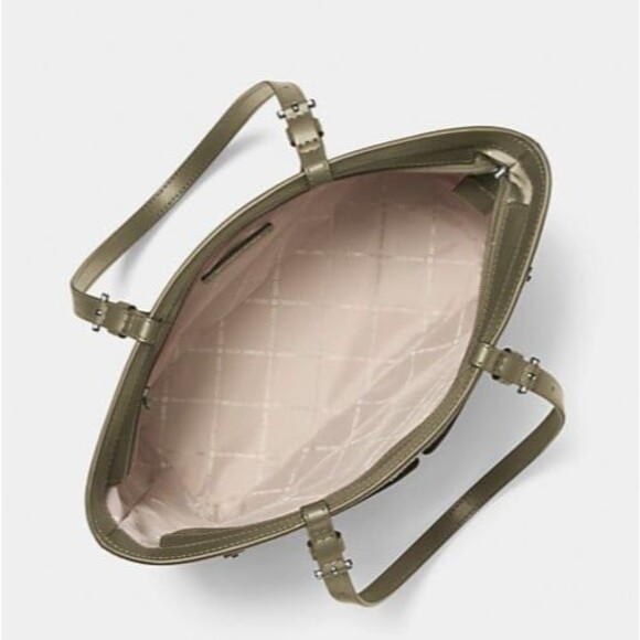 New Michael Kors Jet Set Travel Medium Double Pocket Tote Olive - Picture 3 of 3